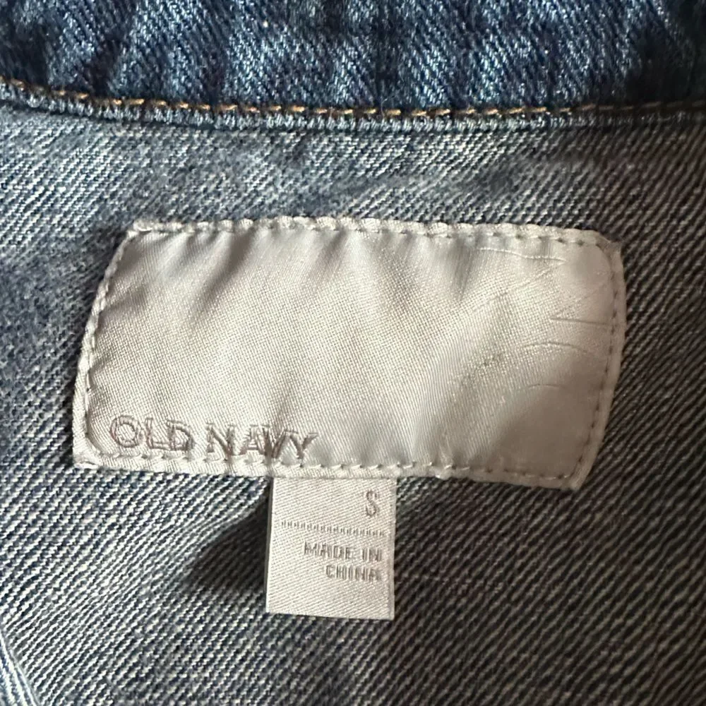 Old Navy Jean‎ Jacket Trucker Button Down Denim Blue Womens Size Small